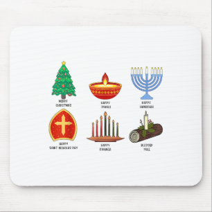Happy Holidays Around The World Multicultural Cele Mouse Mat
