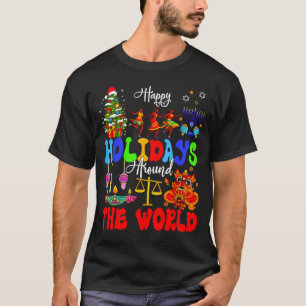 Happy Holidays Around World Matching Family Vacati T-Shirt