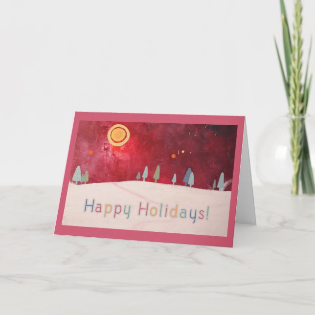 Happy Holidays Artwork Holiday Card (Front)