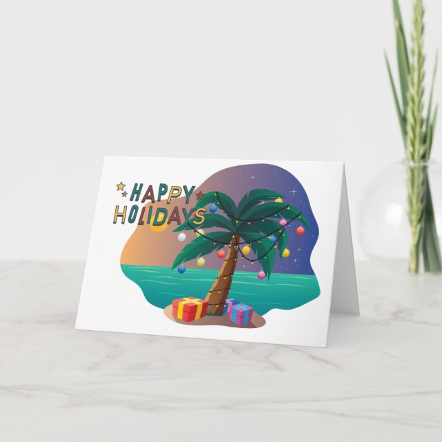 Happy Holidays at the Beach Blank Card (Front)