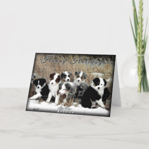 Happy Holidays Australian Shepherd Greeting Card