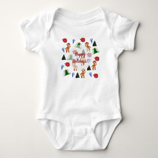 Happy Holidays Baby Bodysuit (Front)