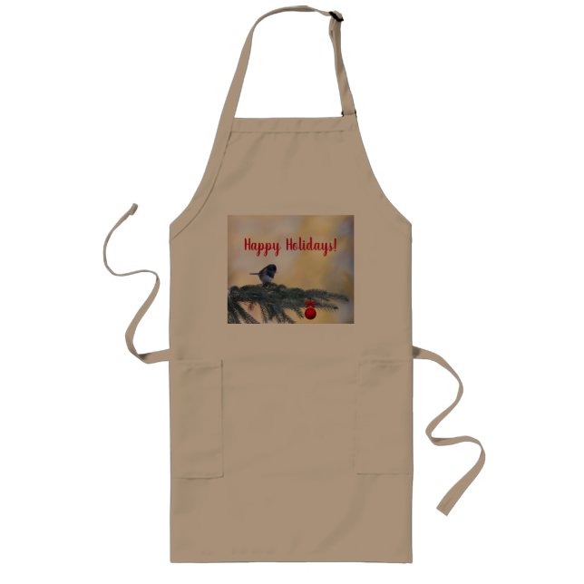 "Happy Holidays!" Baking! in a Long Apron (Front)