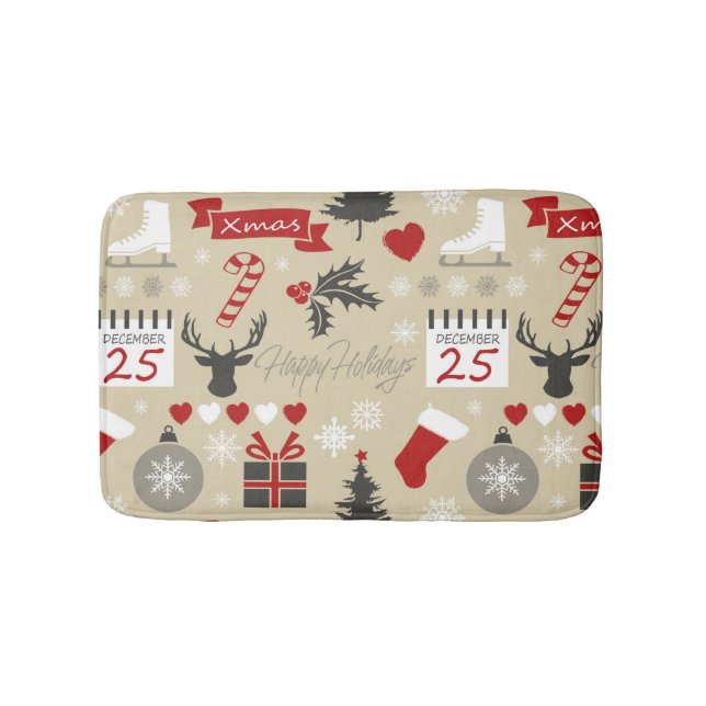 Happy Holidays Bath Mat (Front)