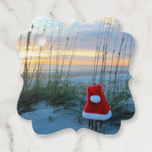 Happy Holidays beach theme gift tag Amelia Island