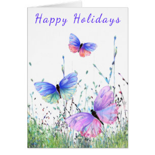 Happy Holidays - Beautiful Butterflies Flying