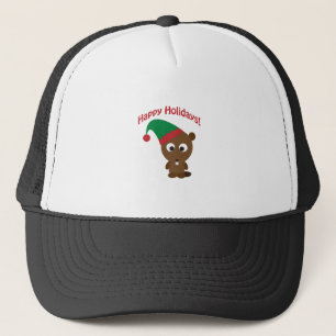 Happy Holidays! Beaver Christmas Elf Trucker Hat