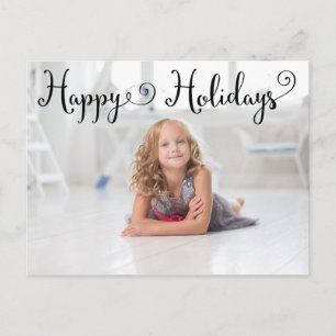 Happy Holidays Black Script - Post Card