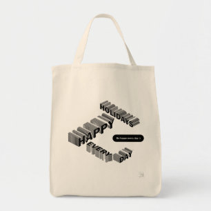 Happy Holidays, Black & White Tote Bag