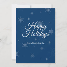 Happy Holidays Blue Card