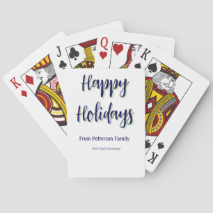 Happy holidays blue green Christmas stylish modern Playing Cards