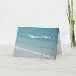 Happy Holidays Blue Water Holiday Card