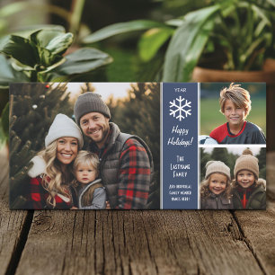 Happy Holidays - border for 3 photos Holiday Card