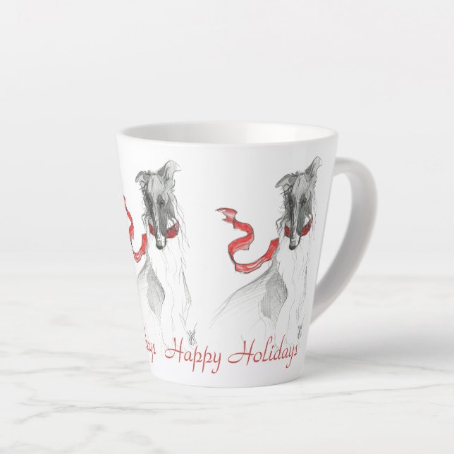 Happy Holidays Borzoi Mug (Right Angle)