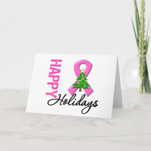 Happy Holidays Breast Cancer Awareness Holiday Card