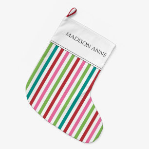 Happy Holidays Bright Fun Holiday Christmas Tree Large Christmas Stocking