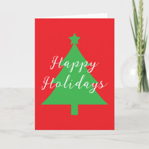 Happy Holidays Bright Red Christmas New Year Card