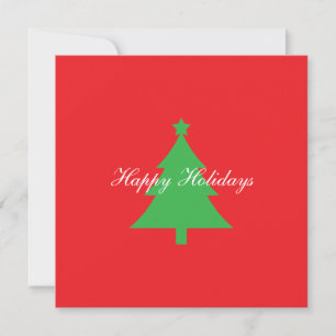 Happy Holidays Bright Red Christmas New Year Card