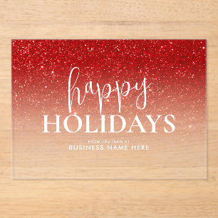 Happy Holidays Business Acrylic Holiday Card Invitations