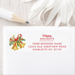 Happy Holidays Business Bells Return Address