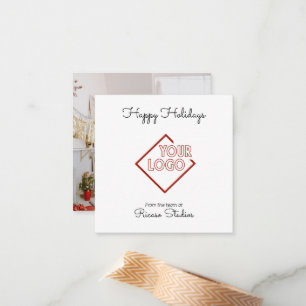 Happy Holidays Business Corporation Logo Card