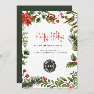 Happy Holidays Business Logo Christmas Holiday Card