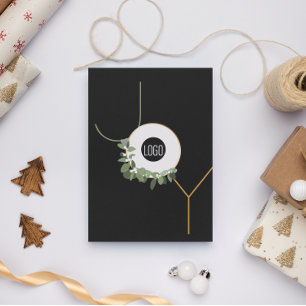 Happy Holidays Business Logo Joy Vertical Holiday Card