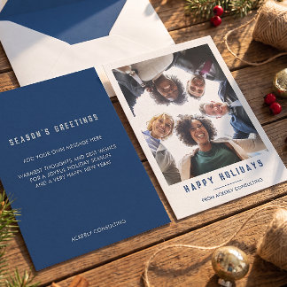 Happy Holidays Business Team Photo Christmas Holiday Card