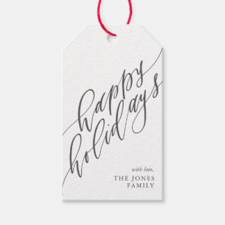Happy Holidays Calligraphy Gift Tag