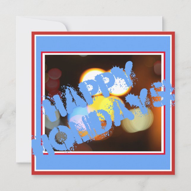 Happy Holidays Candle Lights Greeting Card (Front)