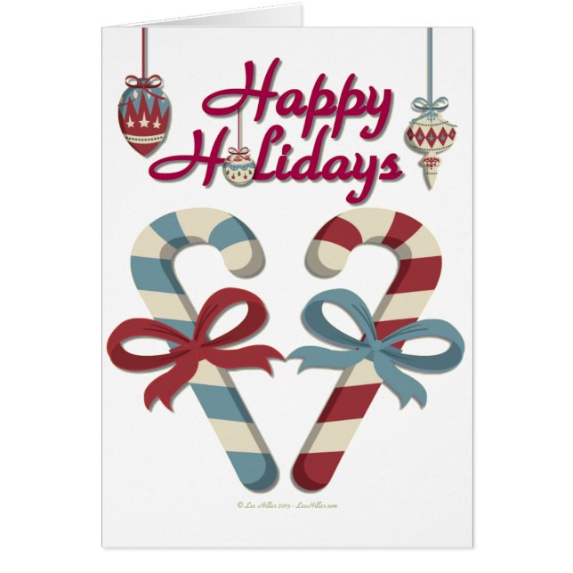 Happy Holidays Candy Cane Heart (Front)