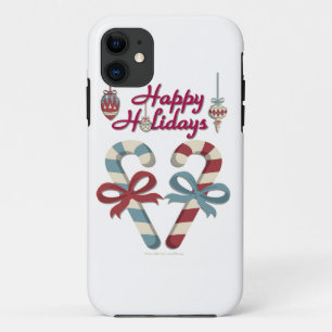 Happy Holidays Candy Cane Heart iPhone 11 Case