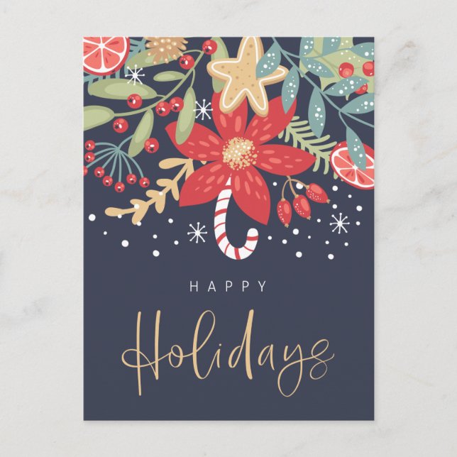 Happy Holidays Candy Cane | Holiday Photo Card (Front)
