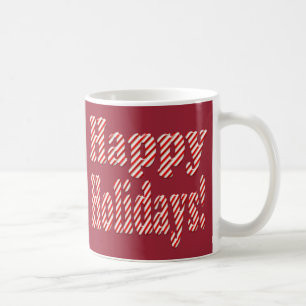 Happy Holidays Candy Cane Mug