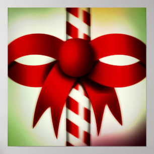 Happy Holidays Candy Cane Poster