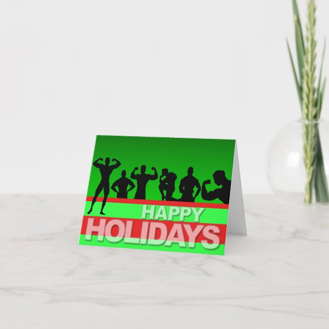 Happy Holidays Card Bodybuilder 3 (Front)