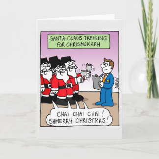 Happy Holidays Card - Chrismukkah Santa Claus