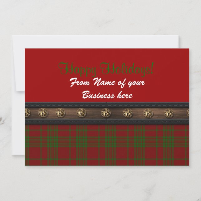 Happy Holidays card from business plaid (Front)