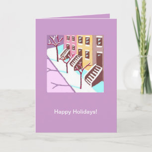 Happy Holidays card (New York City SIde Street)