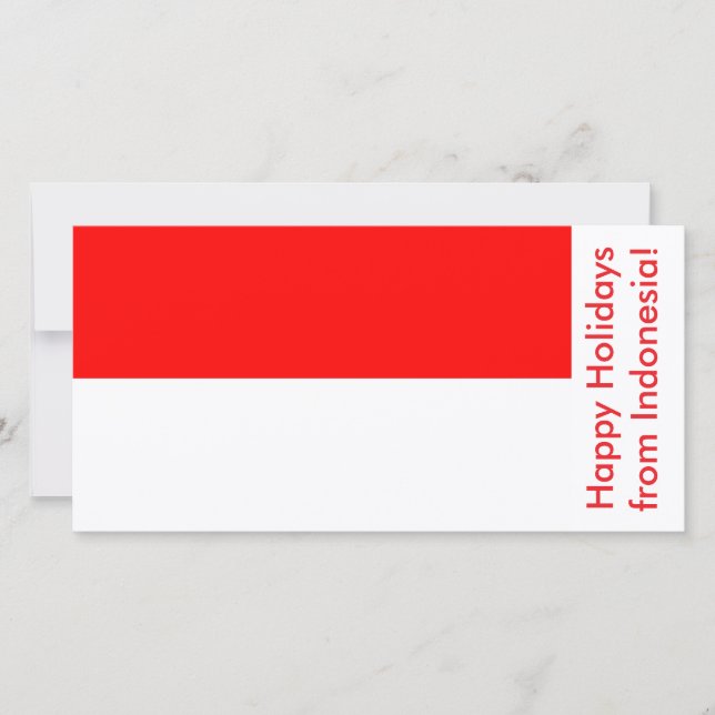 Happy Holidays card with flag of Indonesia (Front)