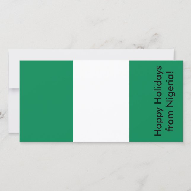 Happy Holidays card with flag of Nigeria (Front)