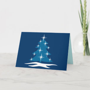 Happy Holidays Cards Classic Blue Tree Card
