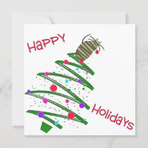 Happy Holidays Cat Flat Holiday Greeting Card