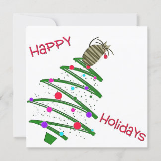 Happy Holidays Cat Flat Holiday Greeting Card