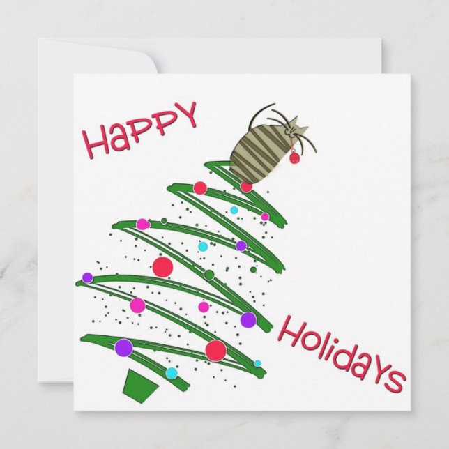 Happy Holidays Cat Flat Holiday Greeting Card (Front)