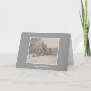 Happy Holidays - Central Park Snow Holiday Card