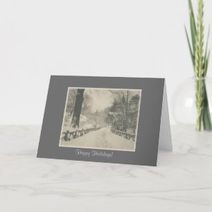 Happy Holidays - Central Park Winter Snow Holiday Card