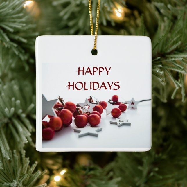 *HAPPY HOLIDAYS* CERAMIC CHRISTMAS ORNAMENT (Tree)