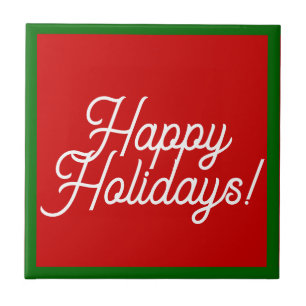 Happy Holidays Ceramic Tile