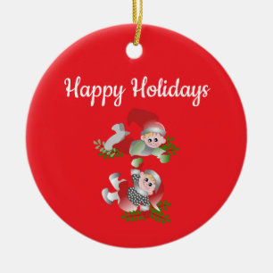 Happy Holidays Ceramic Tree Decoration